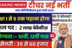 School Teacher Vacancy 2025